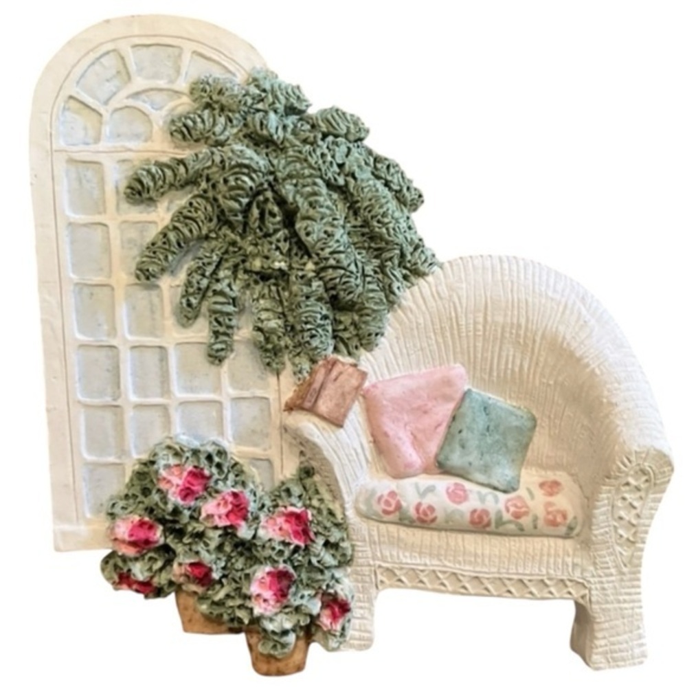 Vintage 1989 Michael's "The Reading Chair" Wall Art Plaque - New in Box